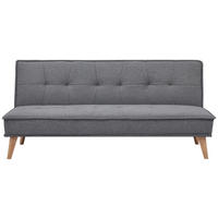 SCHLAFSOFA Webstoff Grau  - Kieferfarben/Grau, Design, Holz/Textil (181/82/85cm) - MID.YOU