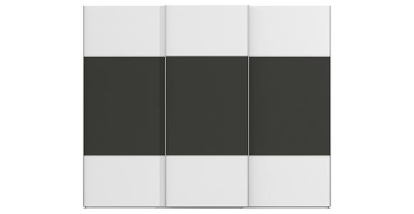 SCHWEBETÜRENSCHRANK 242/223/68 cm 3-türig Graphitfarben, Weiß  - Alufarben/Graphitfarben, KONVENTIONELL, Holzwerkstoff/Metall (242/223/68cm) - Novel