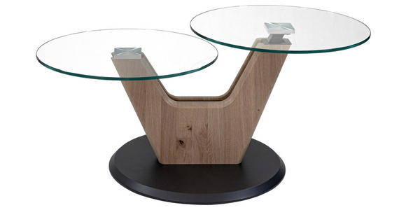 COUCHTISCH in Holz, Glas 110/60/45-62 cm  - Wildeiche/Anthrazit, Natur, Glas/Holz (110/60/45-62cm) - Venda