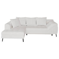 Ecksofa inkl. Funktionen Beige Webstoff  - Beige/Schwarz, MODERN, Textil/Metall (177/279cm) - Stylife