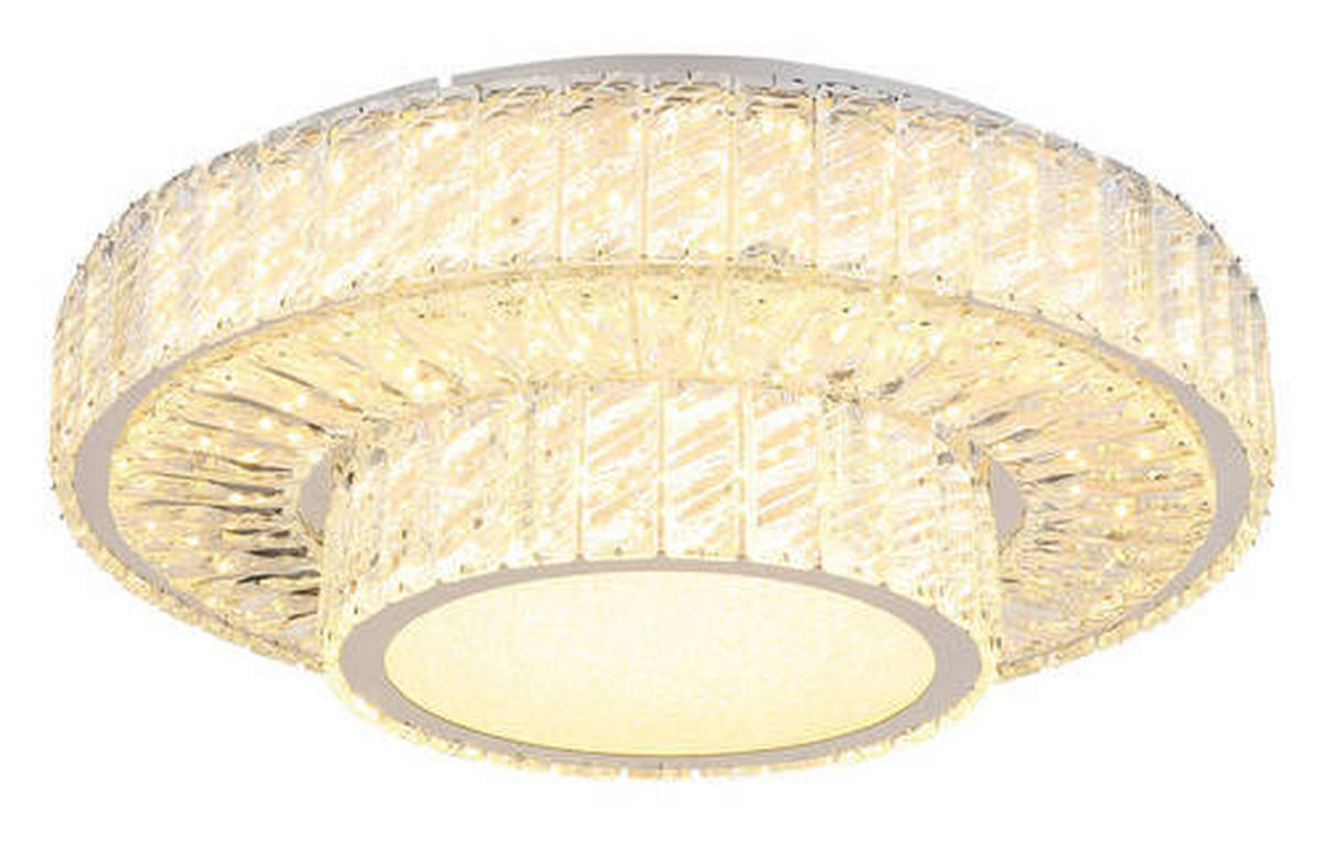 LED-DECKENLEUCHTE 50 W  50/17,3 cm    - Klar/Chromfarben, Konventionell, Glas/Metall (50/17,3cm) - Globo