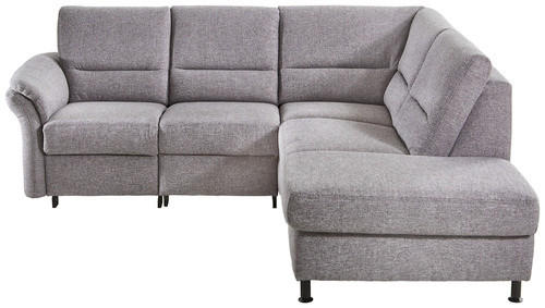 ECKSOFA Grau Flachgewebe - Schwarz/Grau, Design, Textil/Metall (227/203cm) - Beldomo System