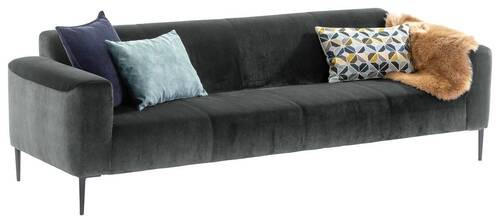 TŘÍMÍSTNÁ POHOVKA, textil, tmavě šedá - černá/tmavě šedá, Moderní, kov/textil (250/76/86cm) - W.Schillig