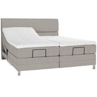 BOXSPRINGBETT 180/200 cm  in Greige  - Chromfarben/Greige, Konventionell, Kunststoff/Textil (180/200cm) - Voleo