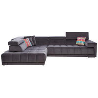 ECKSOFA Anthrazit Mikrofaser  - Chromfarben/Anthrazit, Design, Textil/Metall (222/326cm) - Beldomo Speed
