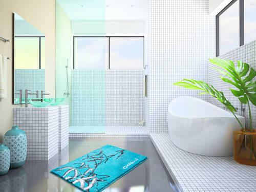 BIDET-VORLEGER Türkis 50/60 cm  - Türkis, Basics, Kunststoff/Textil (50/60cm) - Grund