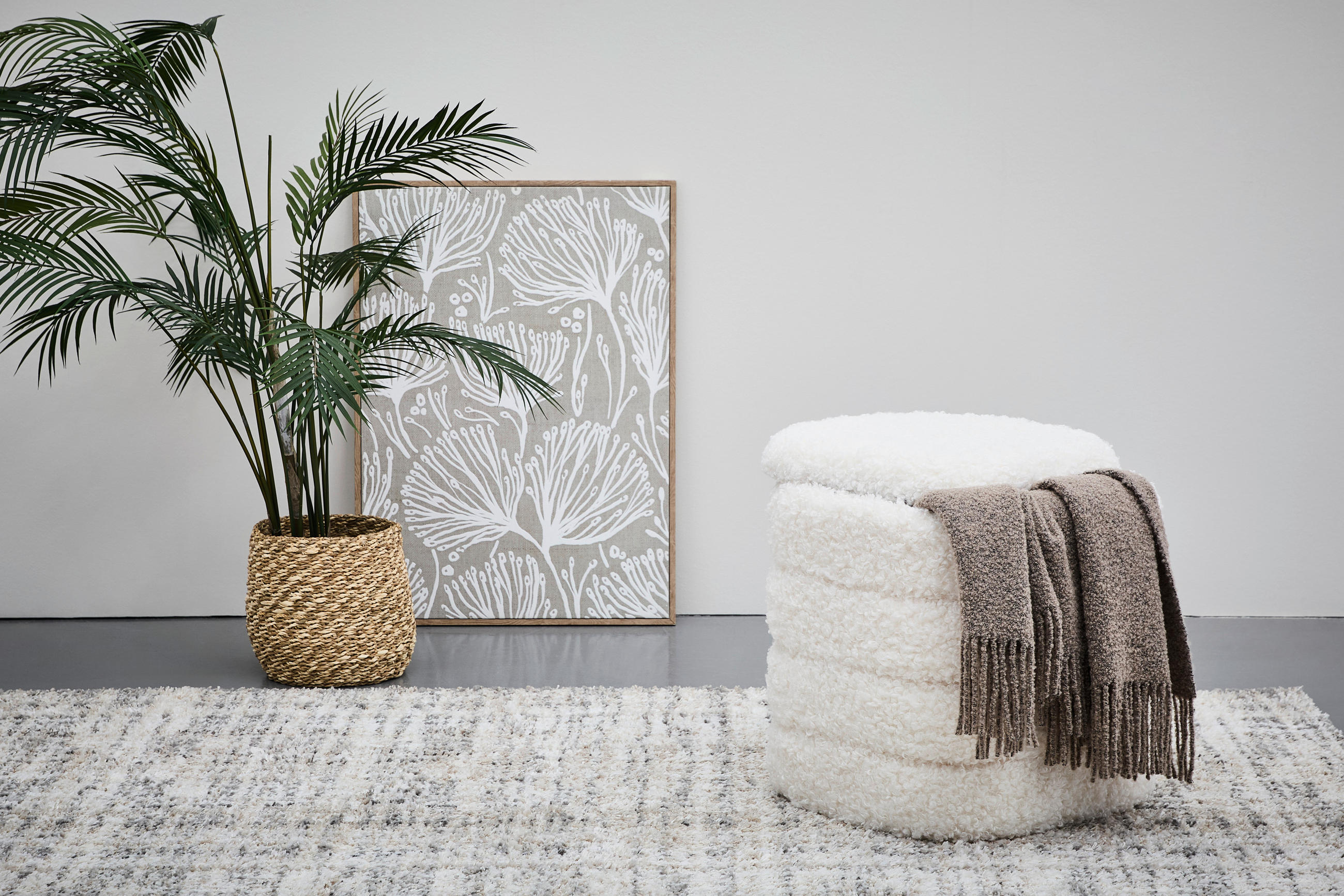 PALL i textil, trämaterial vit  - vit, Trend, trämaterial/textil (41/39/46cm) - Xora