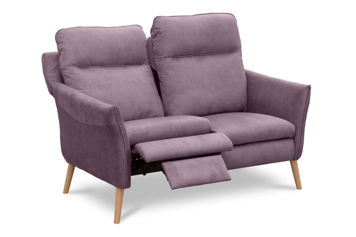 2-SITZER-SOFA  in Mikrofaser Rosa Skandinavisch, Modern  - Buchefarben/Rosa, Design, Holz/Textil (145/110/92cm) - Livetastic