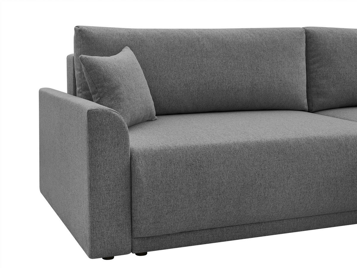 ECKSOFA KIMMY Grau Flachgewebe Zierkissen, Rückenkissen, Bettkasten  - Schwarz/Grau, Design, Kunststoff/Textil (233/146cm) - P & B