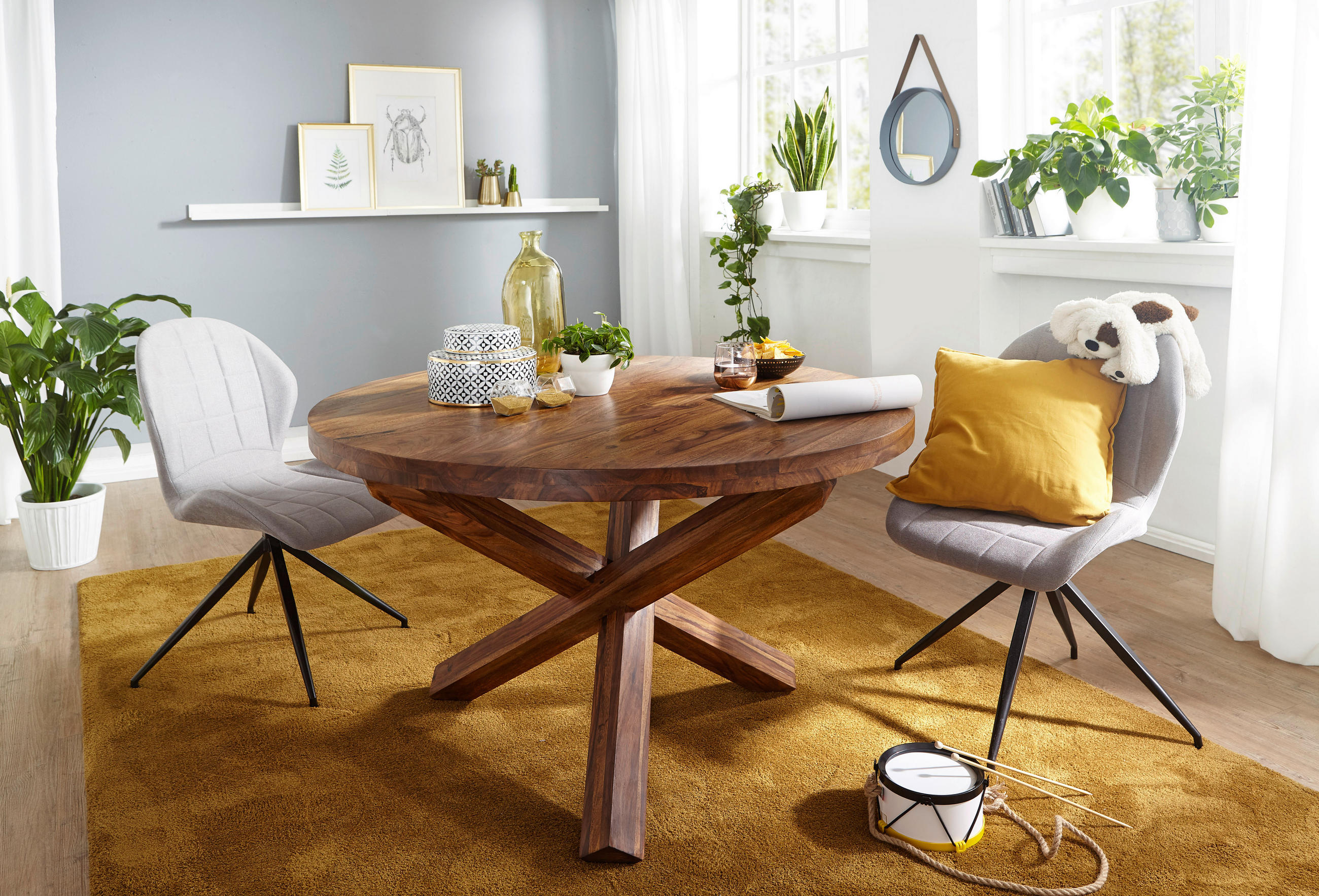 ESSTISCH in Holz 120/120/75 cm  - Sheeshamfarben, Design, Holz (120/120/75cm) - MID.YOU