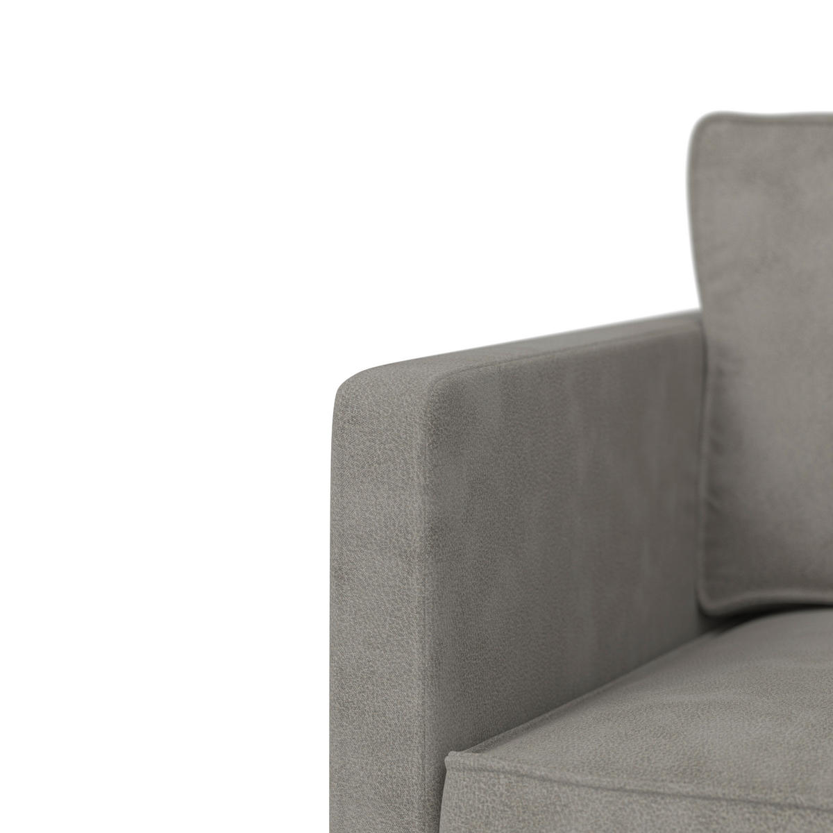 ECKSOFA in Flachgewebe Hellgrau  - Hellgrau/Schwarz, Trend, Textil/Metall (232/154cm) - Livetastic