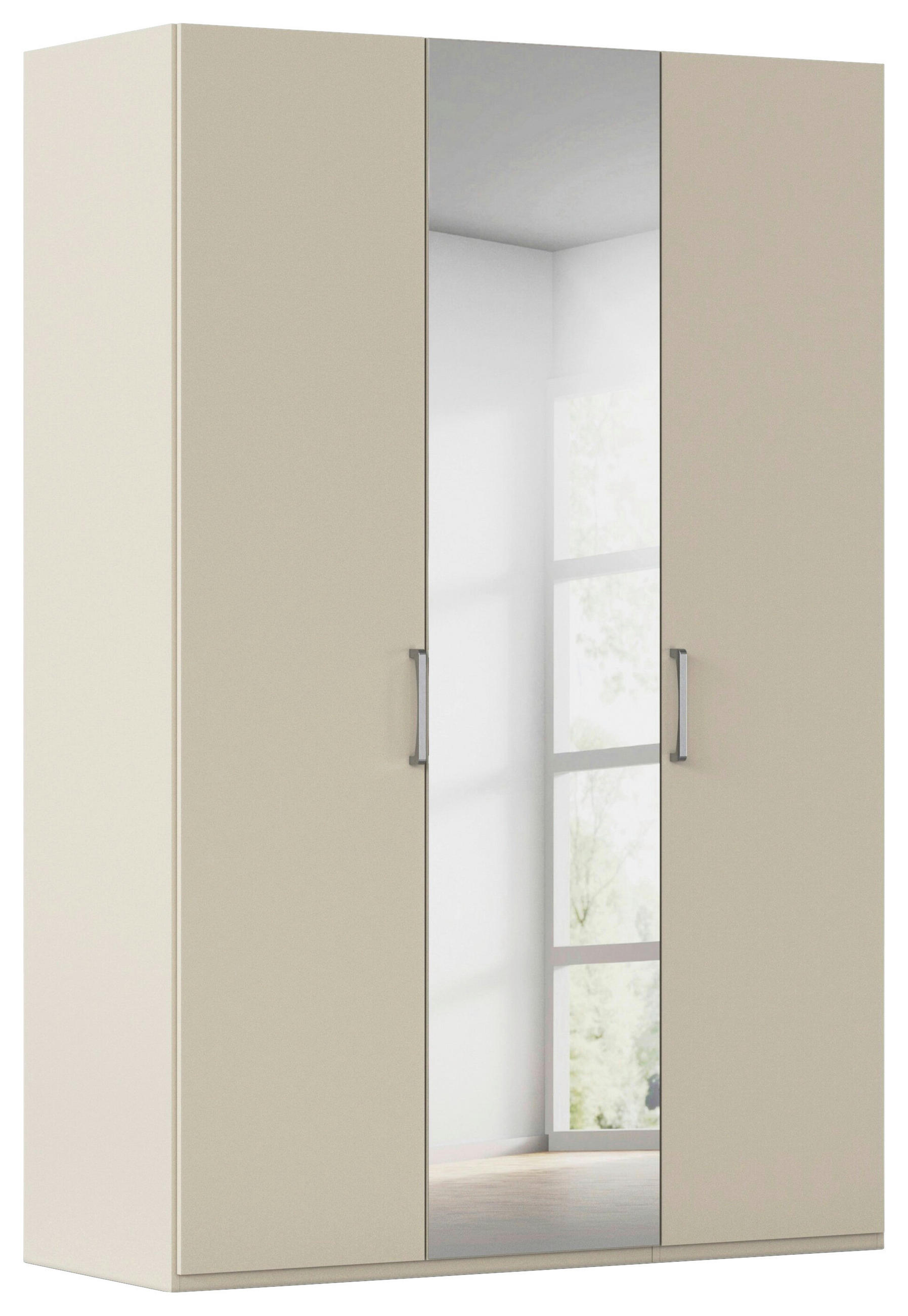 DREHTÜRENSCHRANK 151/223/61 cm,  in Champagner, 3-türig  - Chromfarben/Edelstahlfarben, Basics, Glas/Holzwerkstoff (151/223/61cm) - Novel