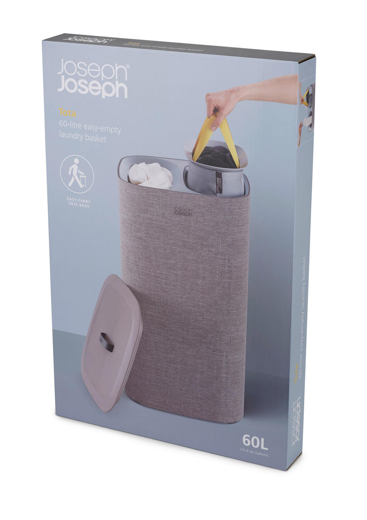 KANTA ZA VEŠ     39,5/71/39,5 cm     - siva, Osnovno, tekstil/plastika (39,5/71/39,5cm) - Joseph Joseph