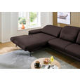 ECKSOFA in Echtleder Braun  - Schwarz/Braun, Design, Leder/Metall (193/332cm) - Dieter Knoll