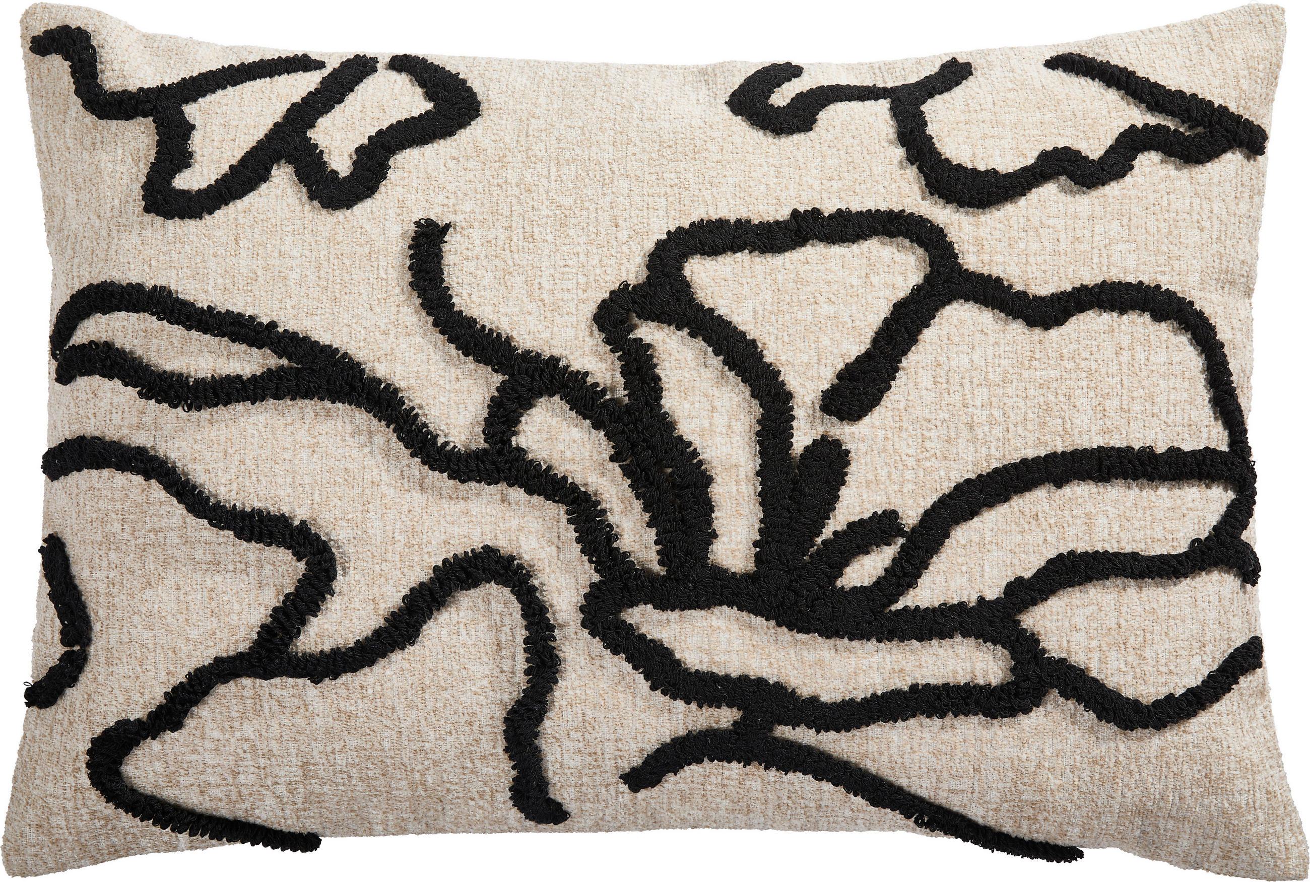 KISSENBEZUG 40/60 cm  - Beige/Schwarz, KONVENTIONELL, Textil (40/60cm) - Novel