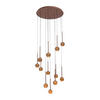 LED-PENDELLEUCHTE CALINA 69.9/69.9/169.3 cm   - Braun/Orange, Design, Kunststoff (69.9/69.9/169.3cm) - Lucide