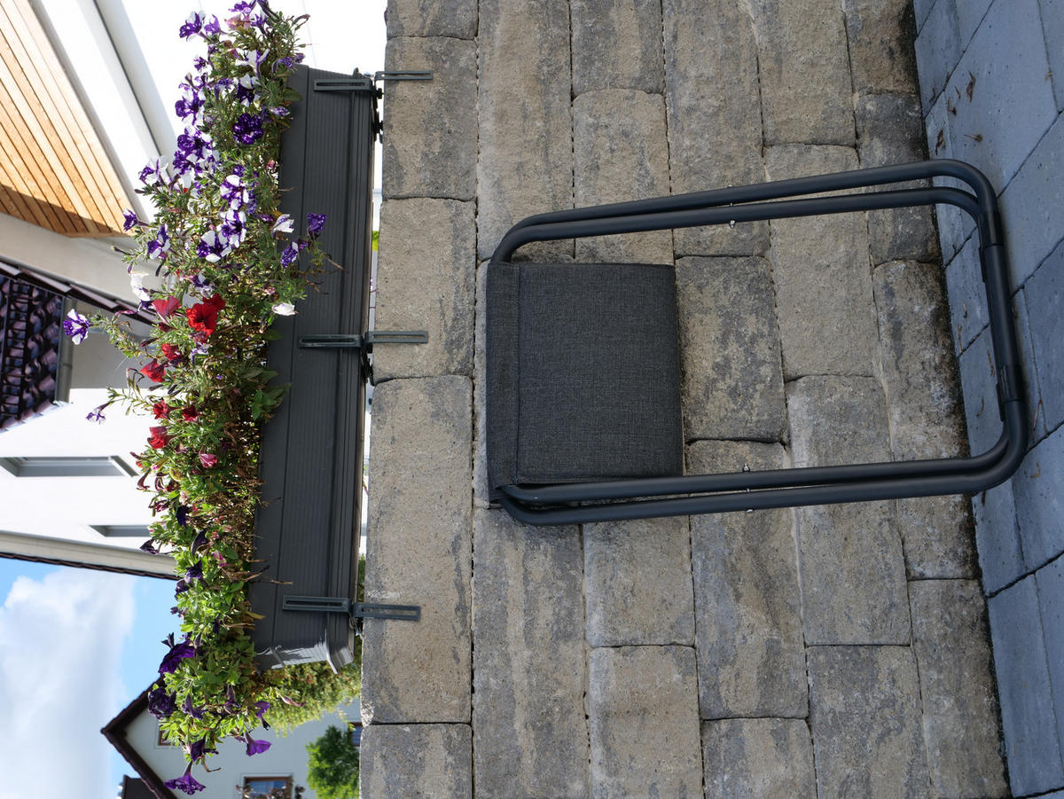 GARTENHOCKER in  - Anthrazit/Grau, KONVENTIONELL, Textil/Metall (52/48/45cm)