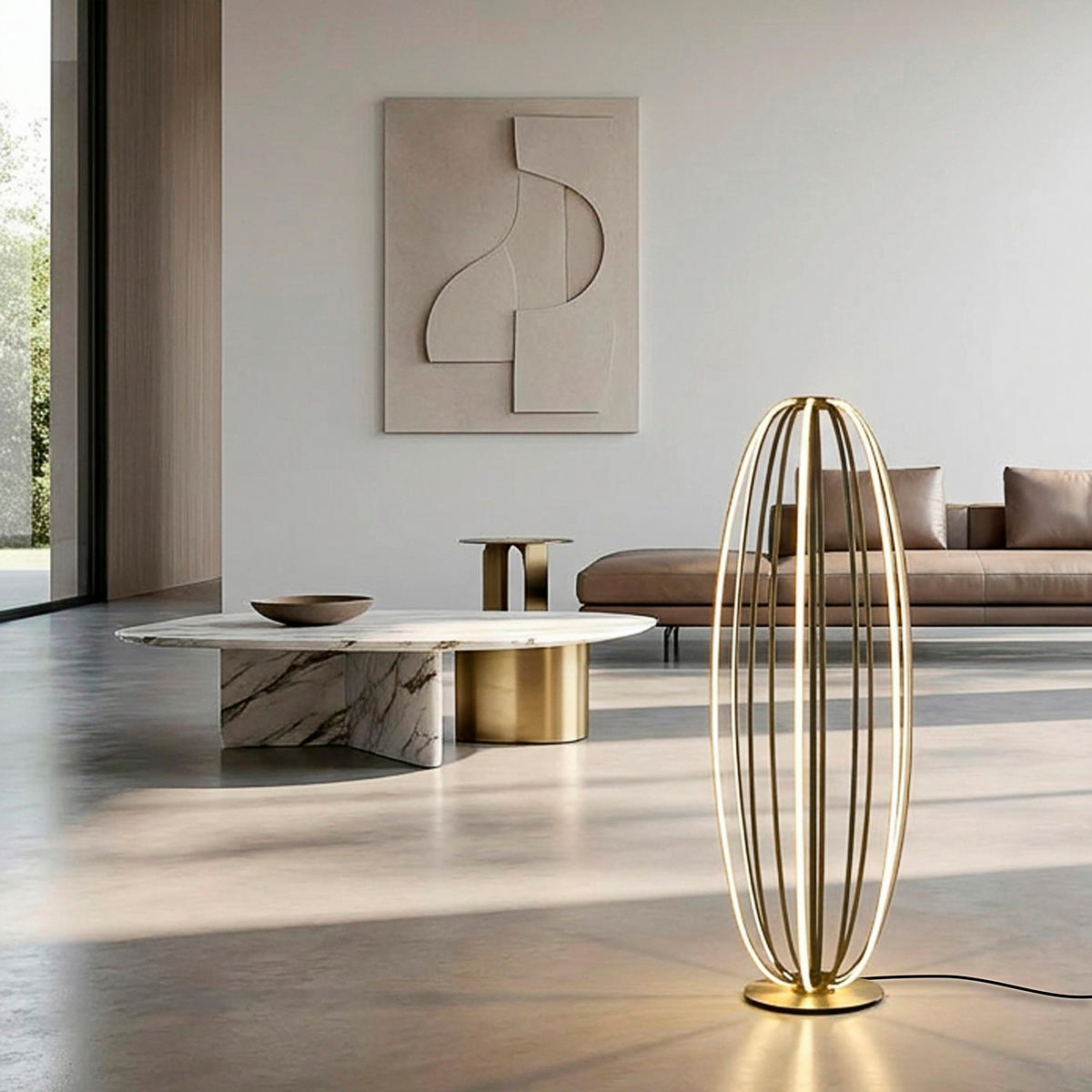 LED-STEHLEUCHTE Elvara 37/37/108,5 cm  - Bronzefarben, Design, Kunststoff/Metall (37/37/108,5cm) - Paul Neuhaus