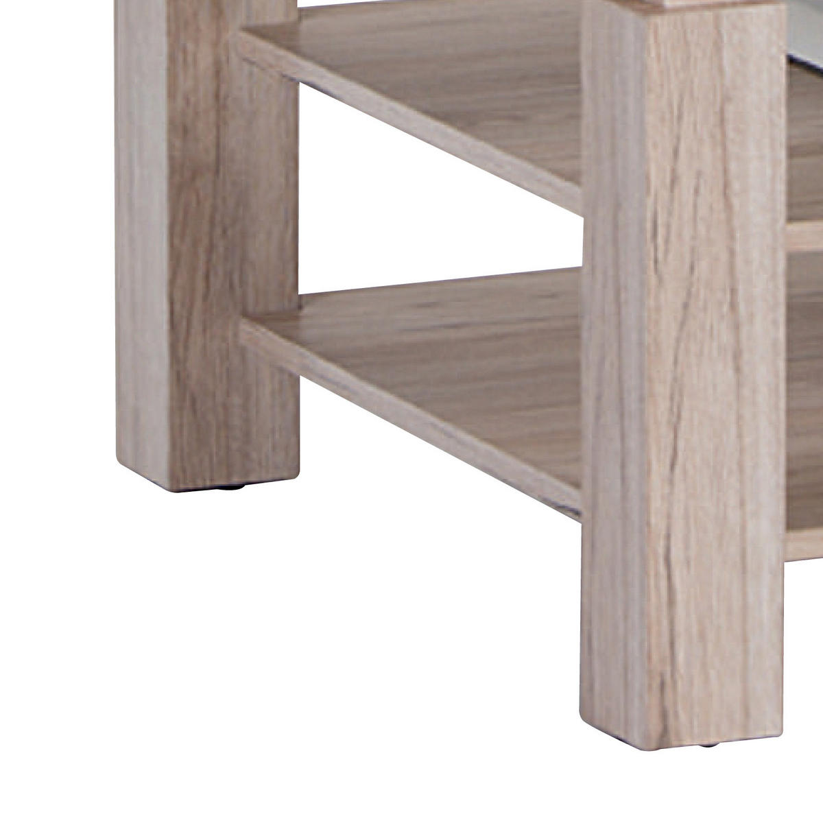 COUCHTISCH Rattan ESG 102/65,6/43 cm rechteckig Sonoma Eiche  - Sonoma Eiche, KONVENTIONELL, Glas/Holz (102/65,6/43cm) - MID.YOU