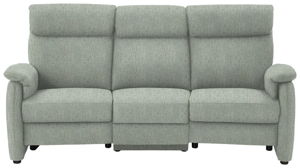 CANAPÉ TRAPÈZE in tissage à plat couleur platine  - couleur platine/noir, Konventionell, textile/métal (219/107/97cm) - Pure Home Comfort
