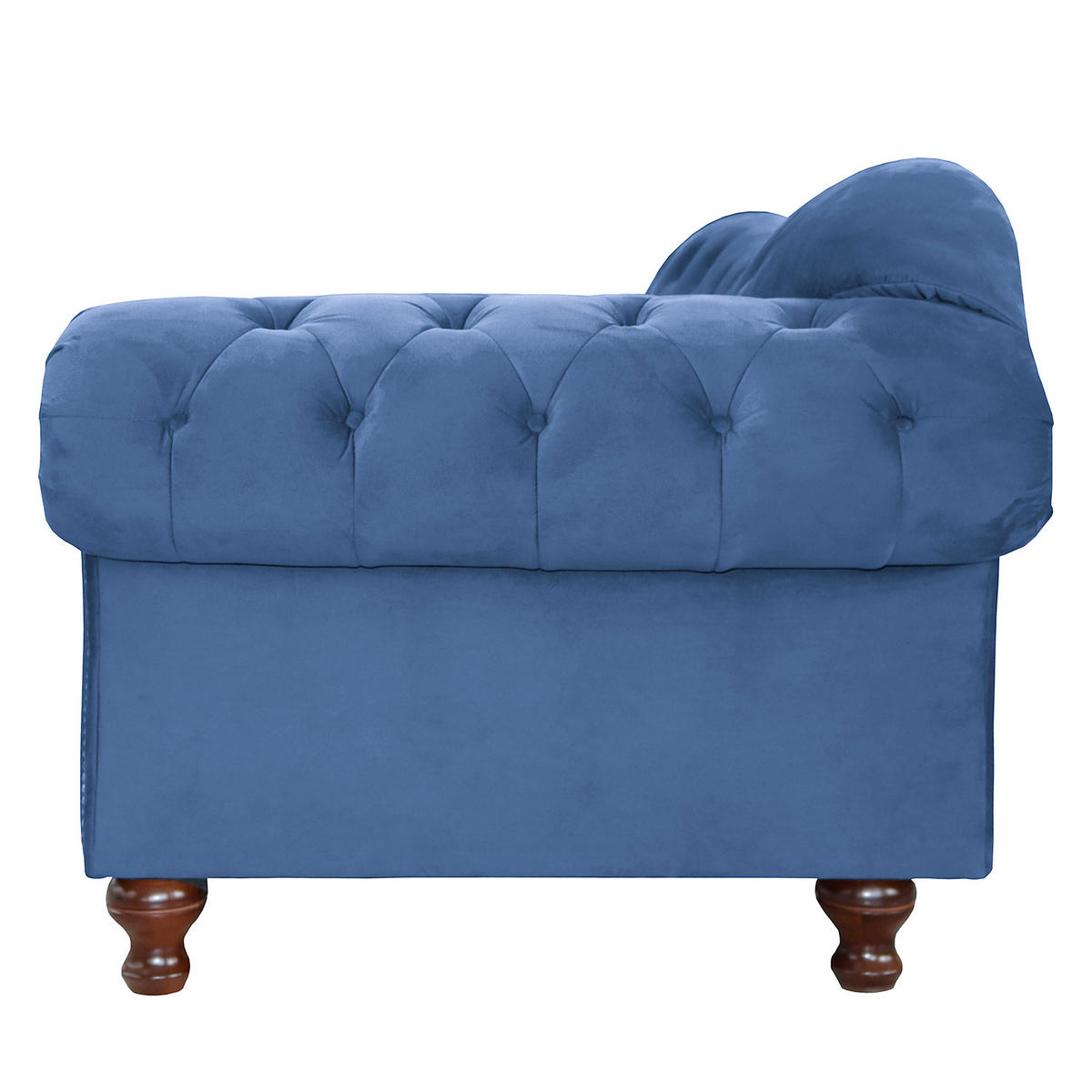 3-SITZER-SOFA SHEFFIELD Mikrofaser Blau  - Blau/Braun, Design, Holz/Textil (230/92/90cm) - P & B