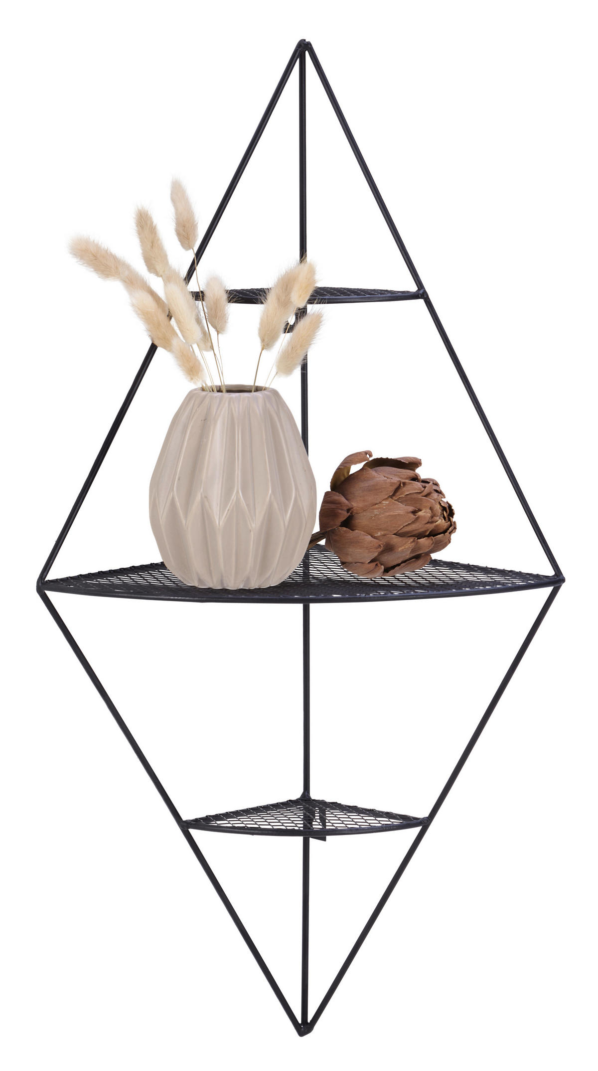 WANDREGAL  - Schwarz, MODERN, Metall (36/70/26cm)