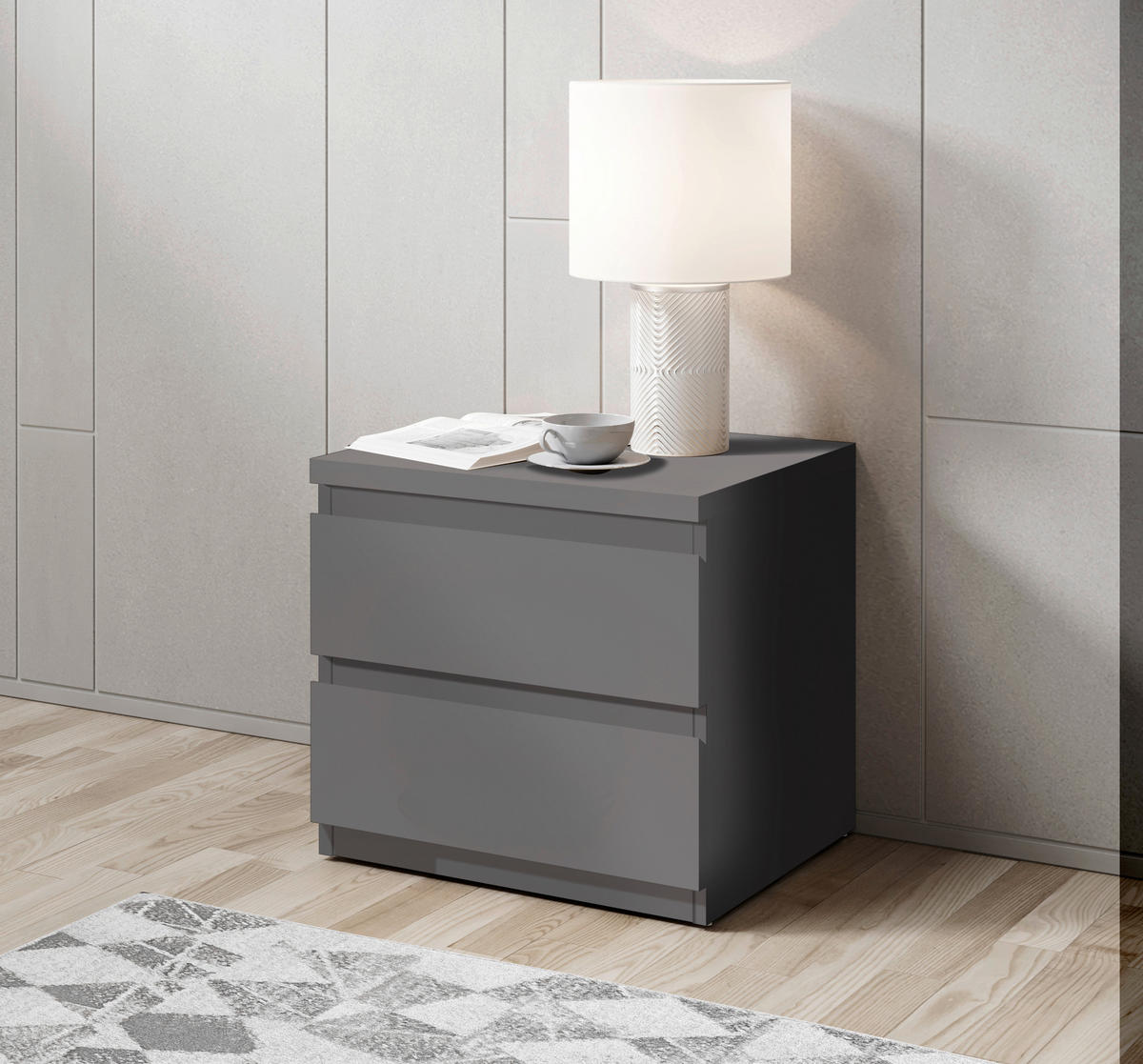 NOĆNI STOČIĆ grafitno siva  - crna/grafitno siva, Osnovno, pločasti materijal/plastika (45/43,6/38cm) - Carryhome
