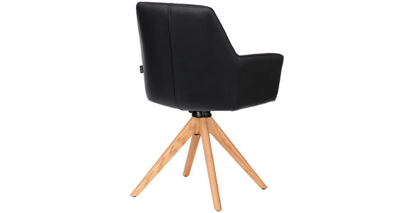 ARMLEHNSTUHL in Echtleder pigmentiert - Eichefarben/Schwarz, KONVENTIONELL, Leder/Holz (59,5/87,5/63cm) - Novel