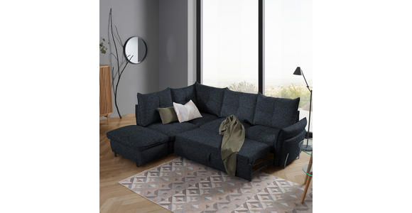 ECKSOFA in Bouclé Anthrazit  - Anthrazit/Schwarz, Design, Textil/Metall (220/250cm) - Xora