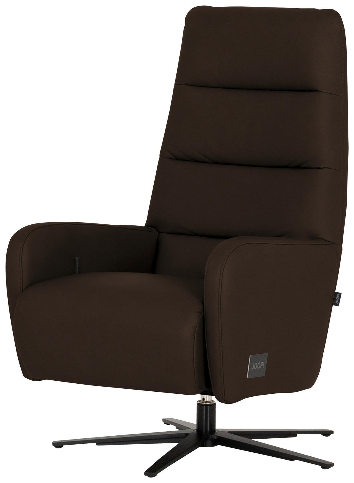 RELAXSESSEL Leder Dunkelbraun  - Dunkelbraun/Schwarz, Modern, Leder/Metall (66/110/83cm) - Joop!