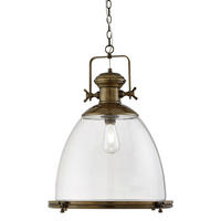 PENDELLEUCHTE Industrial Pendant 49/60 cm   - Messingfarben, Basics, Glas/Metall (49/60cm) - Searchlight