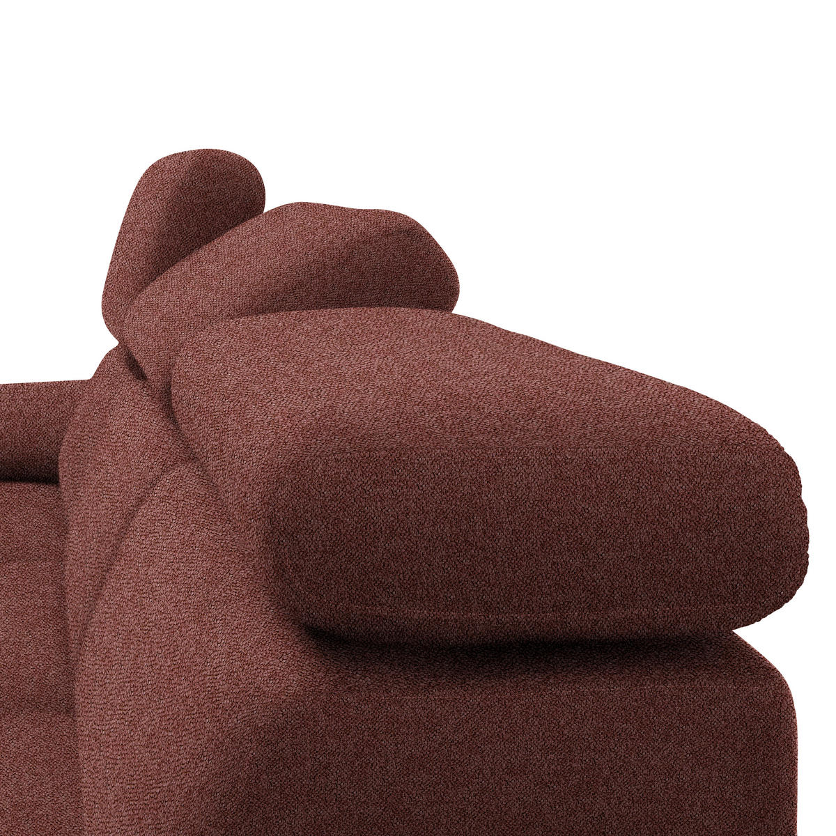 ECKSOFA in Velours Weinrot  295/187 cm  - Weinrot/Schwarz, Design, Textil/Metall (295/187cm) - Novel