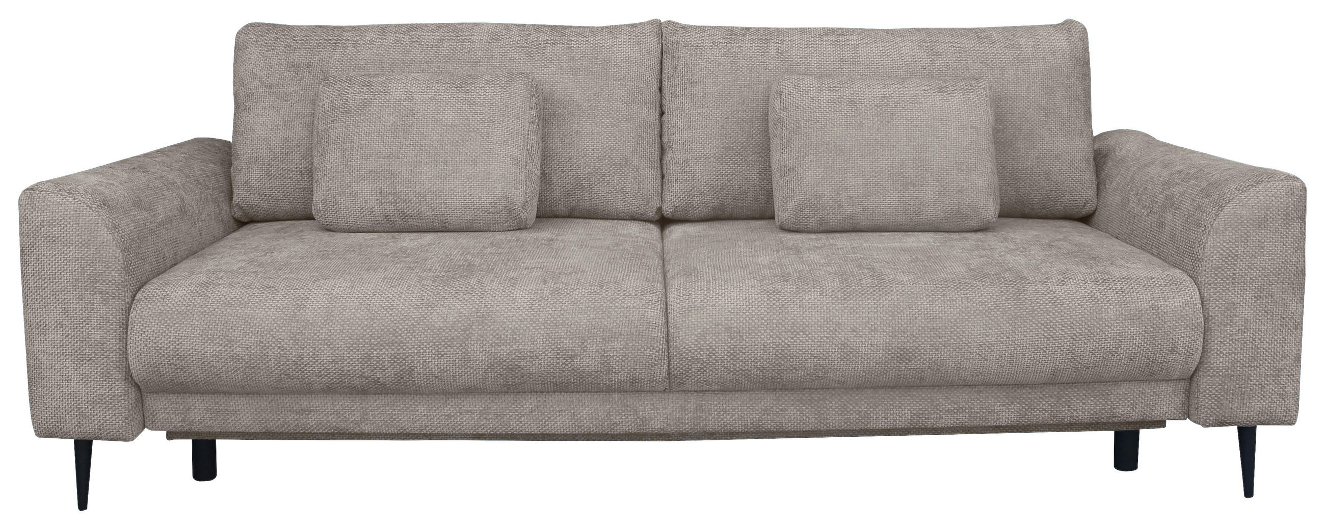 SCHLAFSOFA Chenille Greige  - Greige/Schwarz, KONVENTIONELL, Textil/Metall (235/90/104cm) - Carryhome