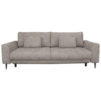 SCHLAFSOFA  mit Liegefunktion, Schlafen auf Sitzhöhe, Rücken echt Chenille Greige  - Greige/Schwarz, KONVENTIONELL, Textil/Metall (235/90/104cm) - Carryhome