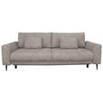 SCHLAFSOFA mit Liegefunktion, Schlafen auf Sitzhöhe, Rücken echt Chenille Greige - Greige/Schwarz, KONVENTIONELL, Textil/Metall (235/90/104cm) - Carryhome