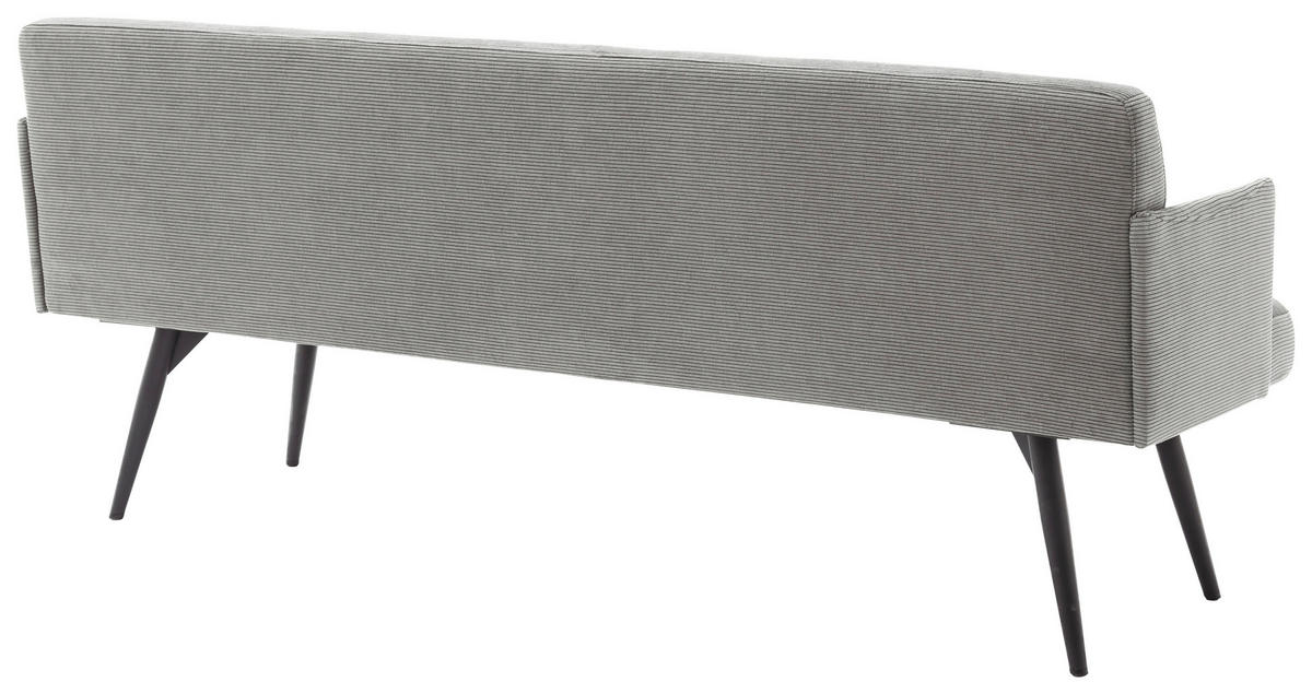 SITZBANK 206/85/69 cm Cord Grau Metall  - Schwarz/Grau, Design, Textil/Metall (206/85/69cm) - Johann Jakob