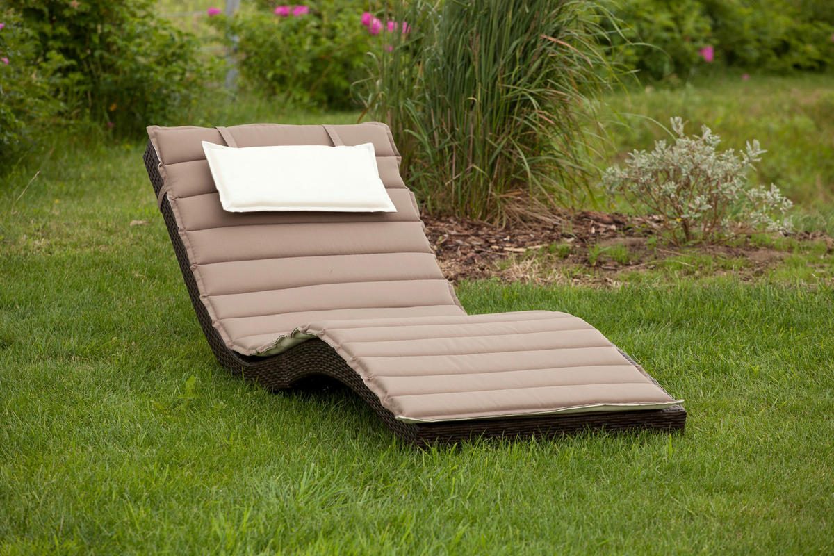GARTENLIEGE 188/75/66 cm  - Taupe/Beige, MODERN, Kunststoff/Metall (188/75/66cm) - Gardenson