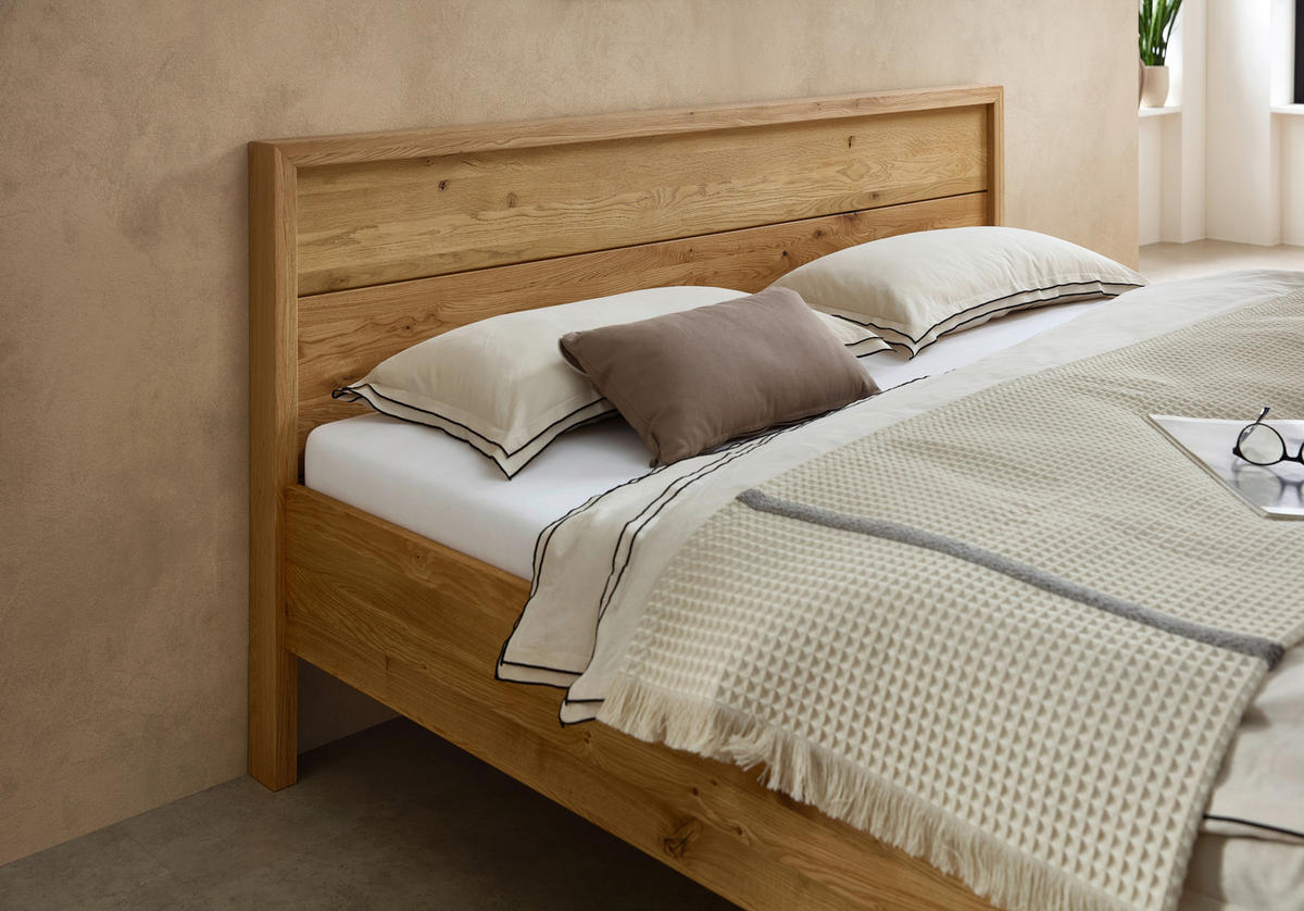 BETT 200/200 cm,  in Naturfarben, Wildeiche, Beleuchtung,  - Wildeiche/Naturfarben, MODERN, Holz (200/200cm) - MID.YOU