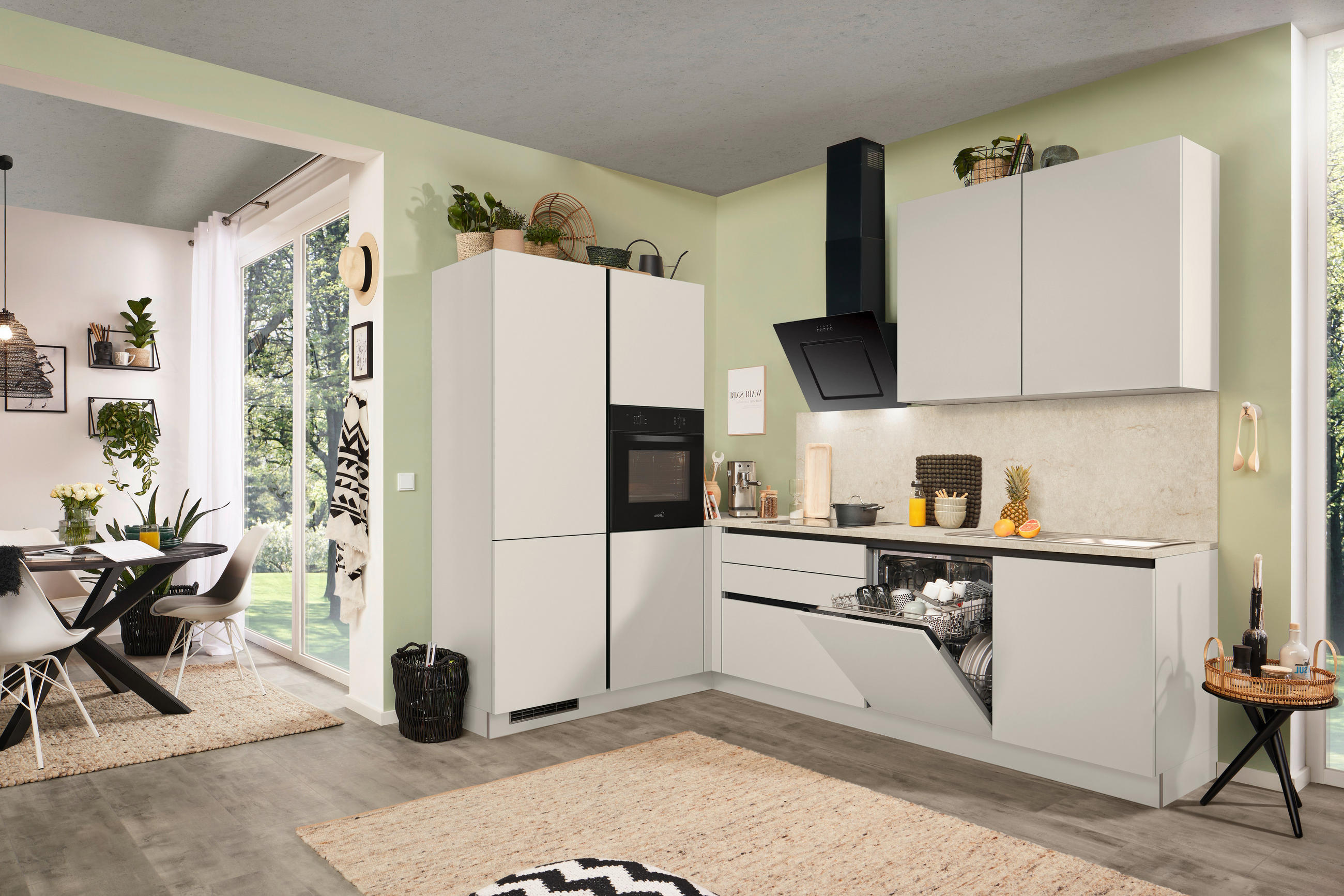 ECKKÜCHE 183/276 cm  in Hellgrau  - Hellgrau, Basics, Holzwerkstoff (183/276cm) - Welnova