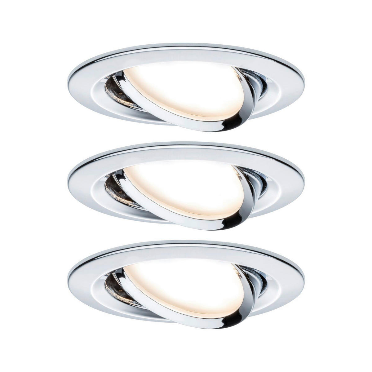 LED-EINBAUSPOT SET 8,4 cm  - Chromfarben, Design, Metall (8,4cm) - Paulmann