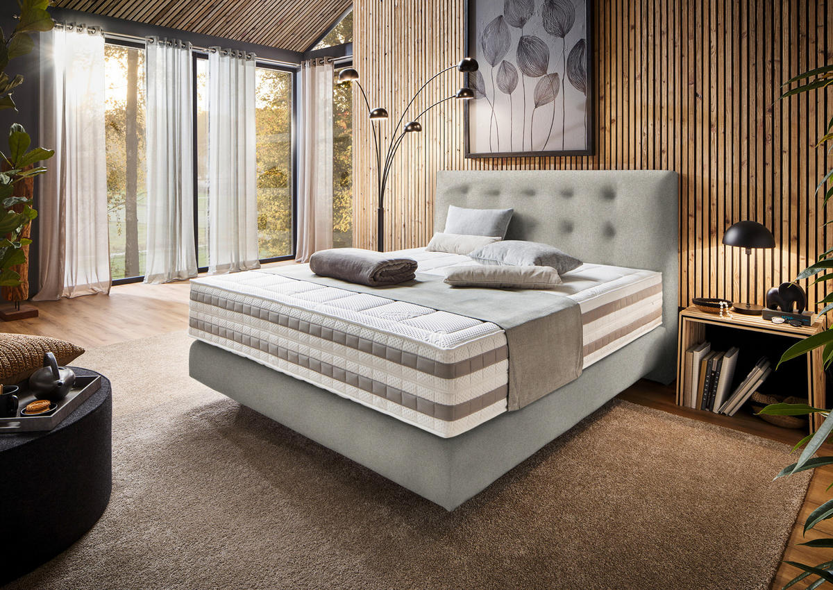 BOXSPRINGBETT 160/200 cm  in Beige  - Beige, KONVENTIONELL, Holz/Textil (160/200cm) - Dieter Knoll