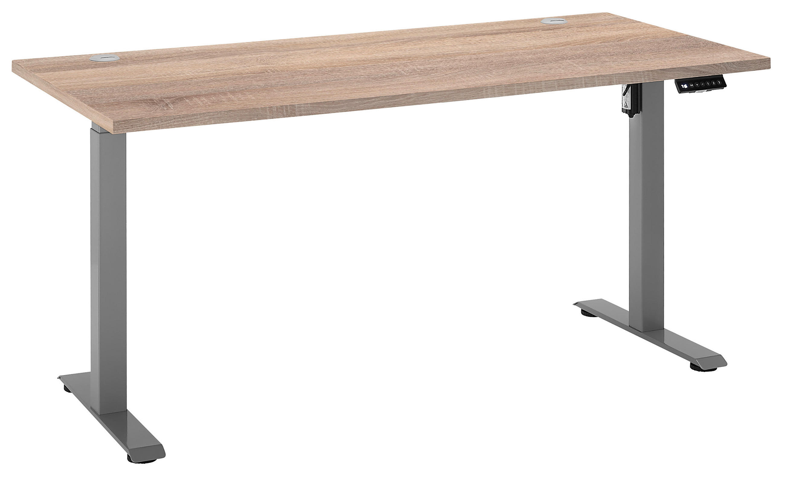 SCHREIBTISCH 160/77/75-118 cm in Sonoma Eiche - Sonoma Eiche, Basics, Holzwerkstoff/Metall (160/77/75-118cm) - Livetastic