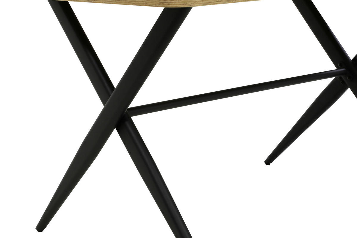 ESSTISCH 140/76/90 cm Nachbildung  Metall, Holzwerkstoff rechteckig Schwarz, Eiche Artisan  - Schwarz/Eiche Artisan, MODERN, Holzwerkstoff/Metall (140/76/90cm) - P & B