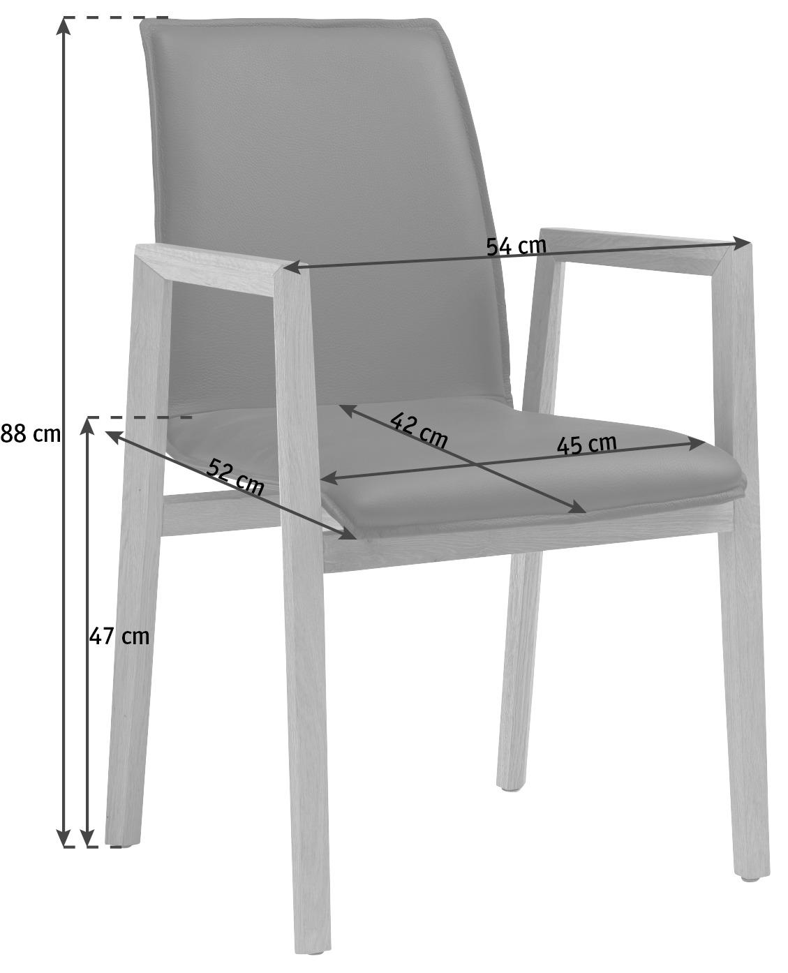 KAROSSZÉK fekete, tölgyfa  - fekete/tölgyfa, Natur, bőr/fa (54/88/52cm) - Valnatura