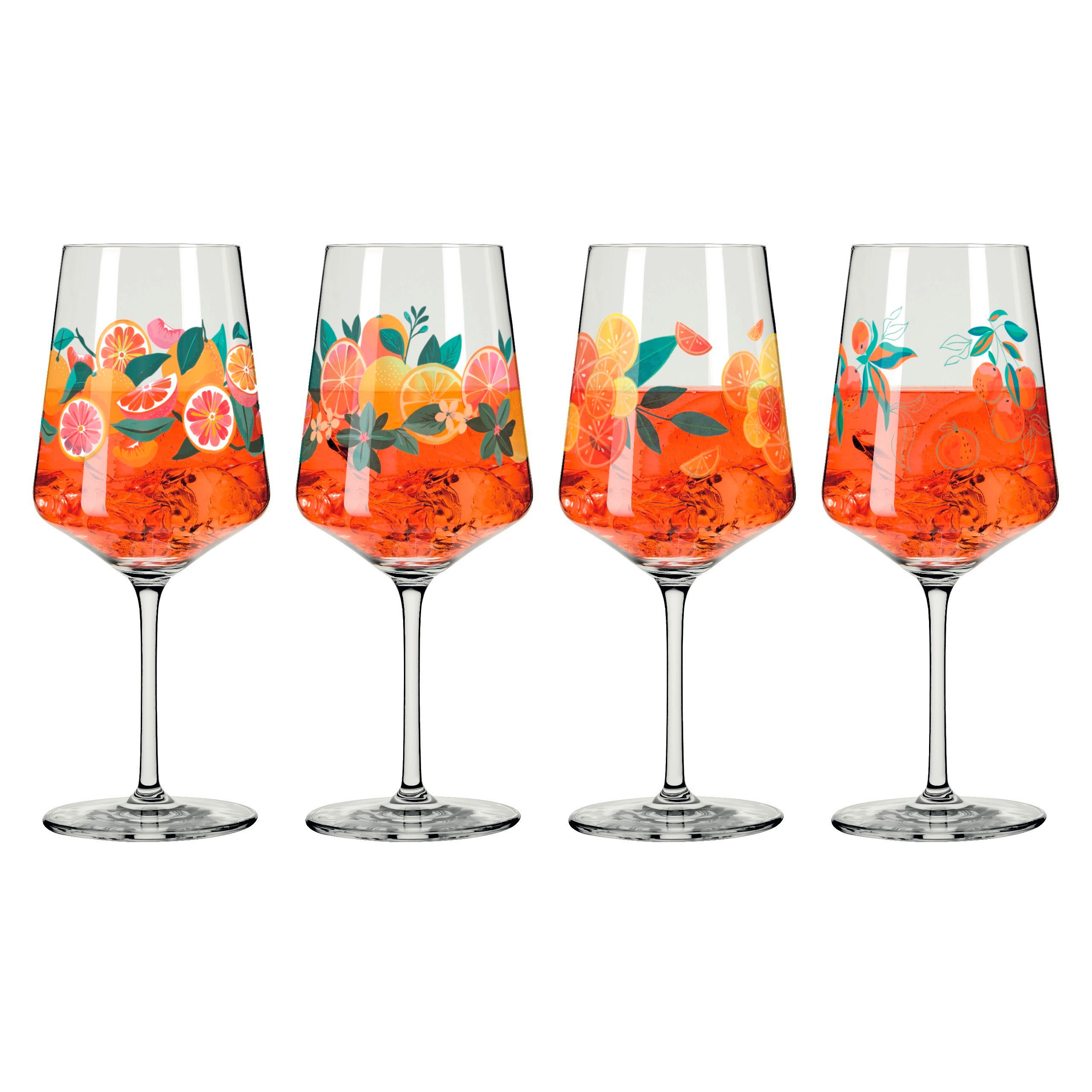 GLÄSERSET Sommerrausch 4-teilig  - Transparent/Gelb, Trend, Glas (9,3/22,5cm) - Ritzenhoff