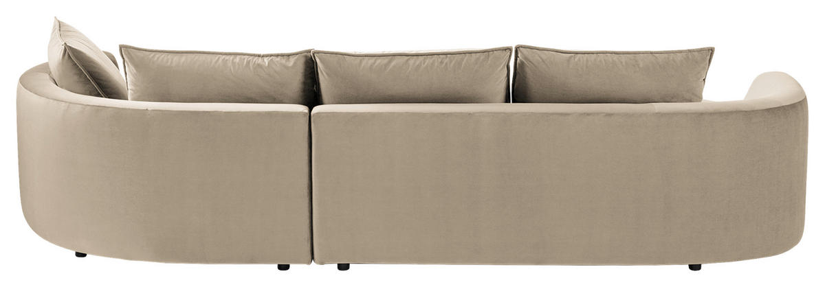 BIGSOFA Samt Beige  - Beige/Schwarz, Design, Kunststoff/Textil (322/66/154cm) - home24