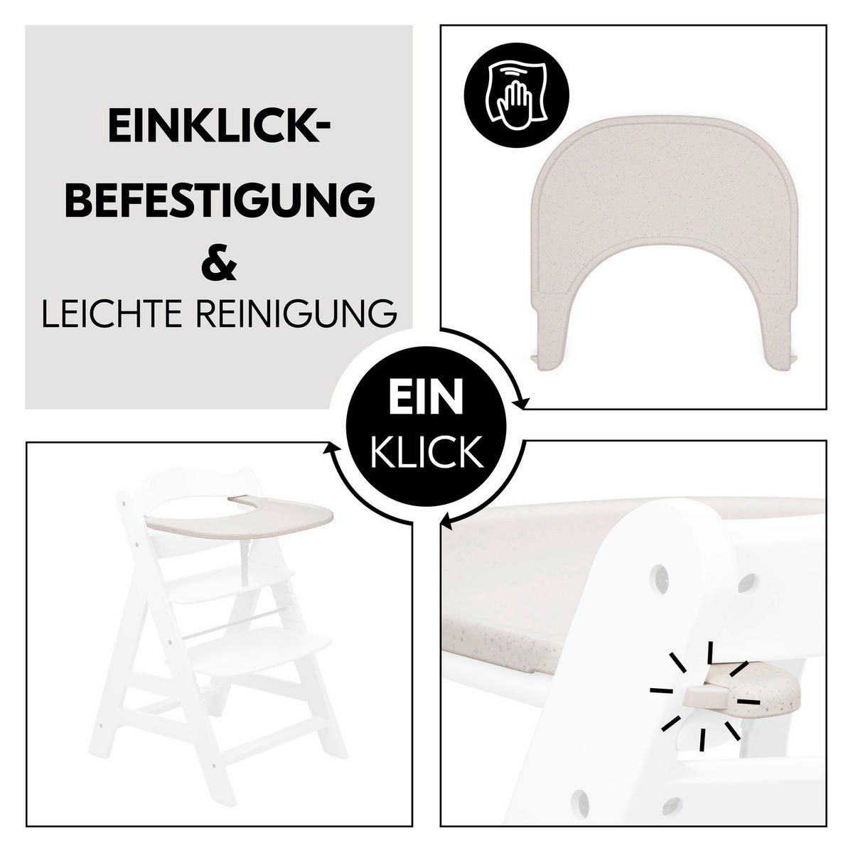 ESS- UND SPIELBRETT  - Beige, Basics, Kunststoff (46/3,5/44cm) - Hauck