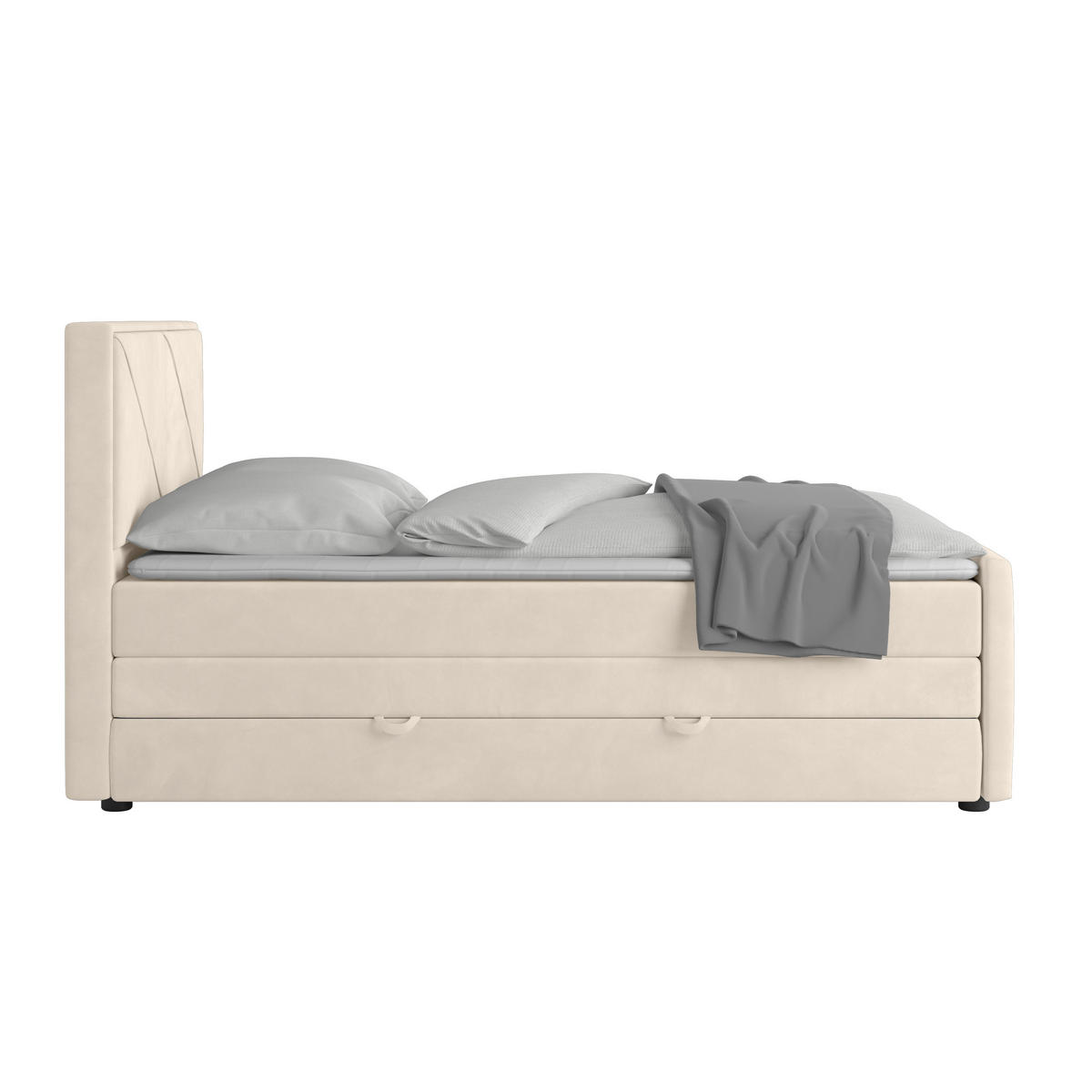 BOXSPRINGBETT 140/200 cm  in Weiss  - Weiss, Modern, Holz/Kunststoff (140/200cm) - MID.YOU