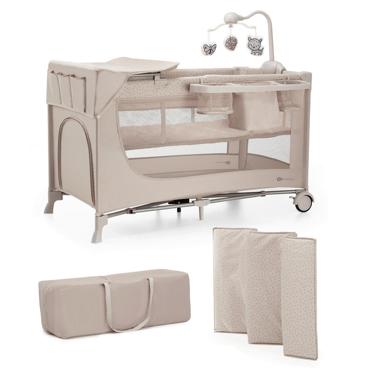 REISEBETT Joy 2   - Beige, Basics (60/120cm) - kinderkraft