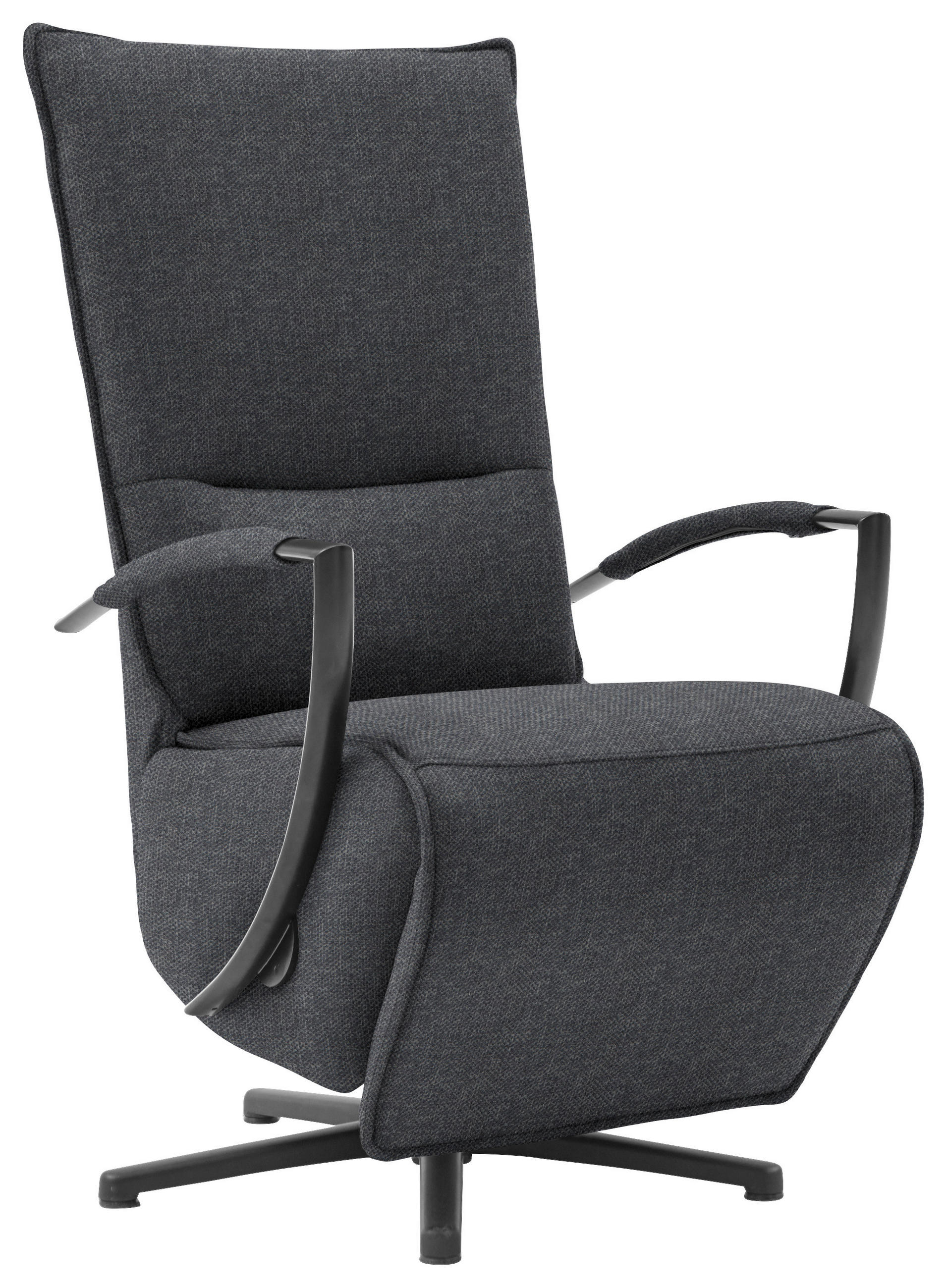 RELAXSESSEL in Textil Anthrazit, Schwarz  - Anthrazit/Schwarz, Design, Textil/Metall (66/110-114/84cm) - Moderano